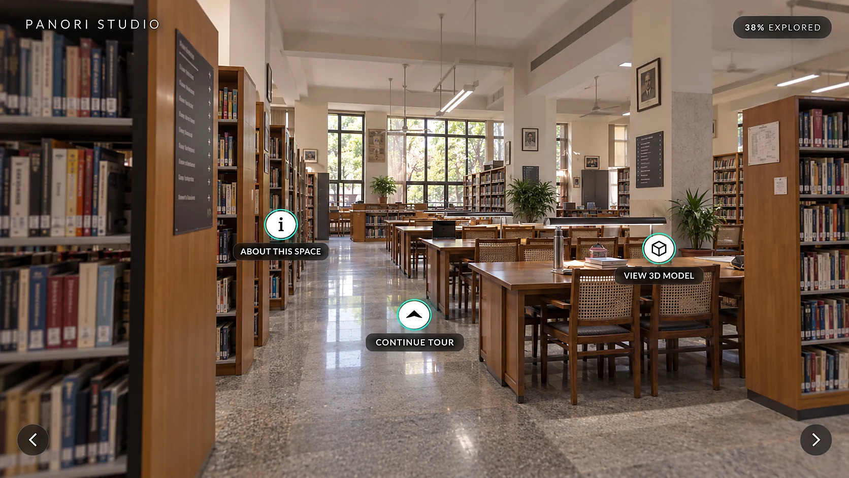 Interactive education tour with information and 3D-model hotspots