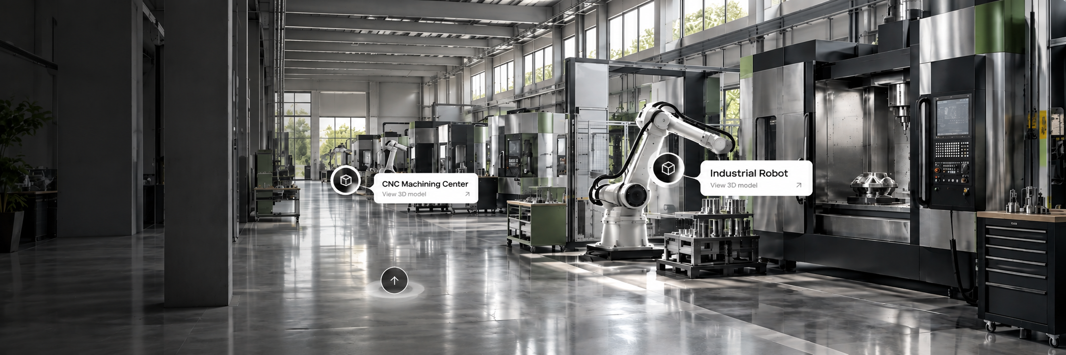 Modern manufacturing facility with industrial machinery